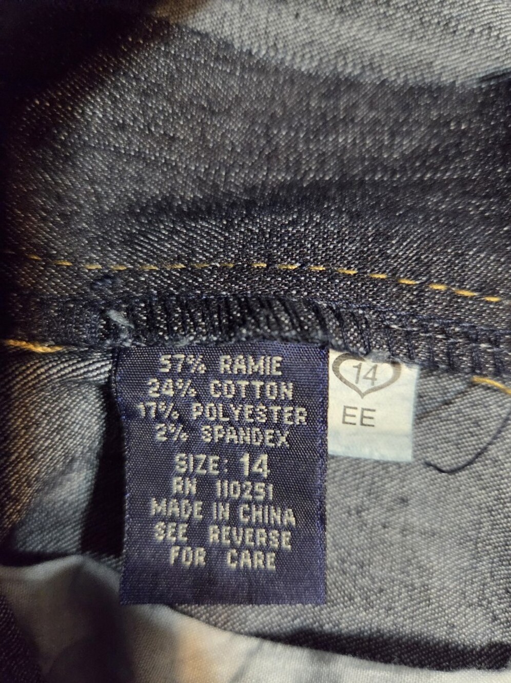 Angels Stylish Dark Blue Women’s Cropped Jeans. Sz 14 NWOT - Picture 5 of 8